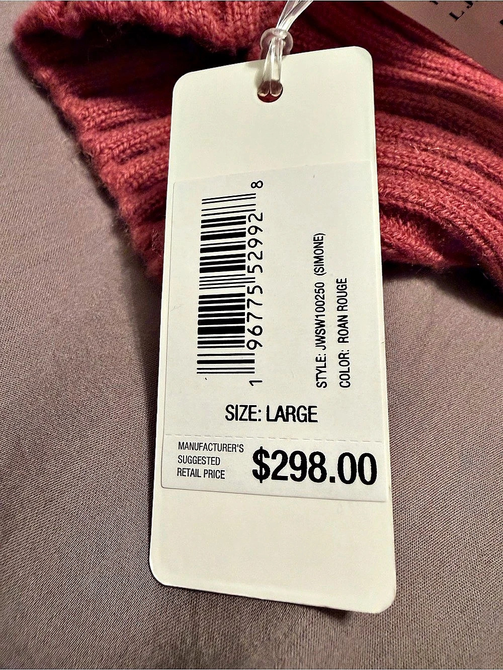 NWT Johnnie-O Simone Cashmere Blend Turtleneck Sweater color: Roan Rouge  Large - Picture 2 of 3